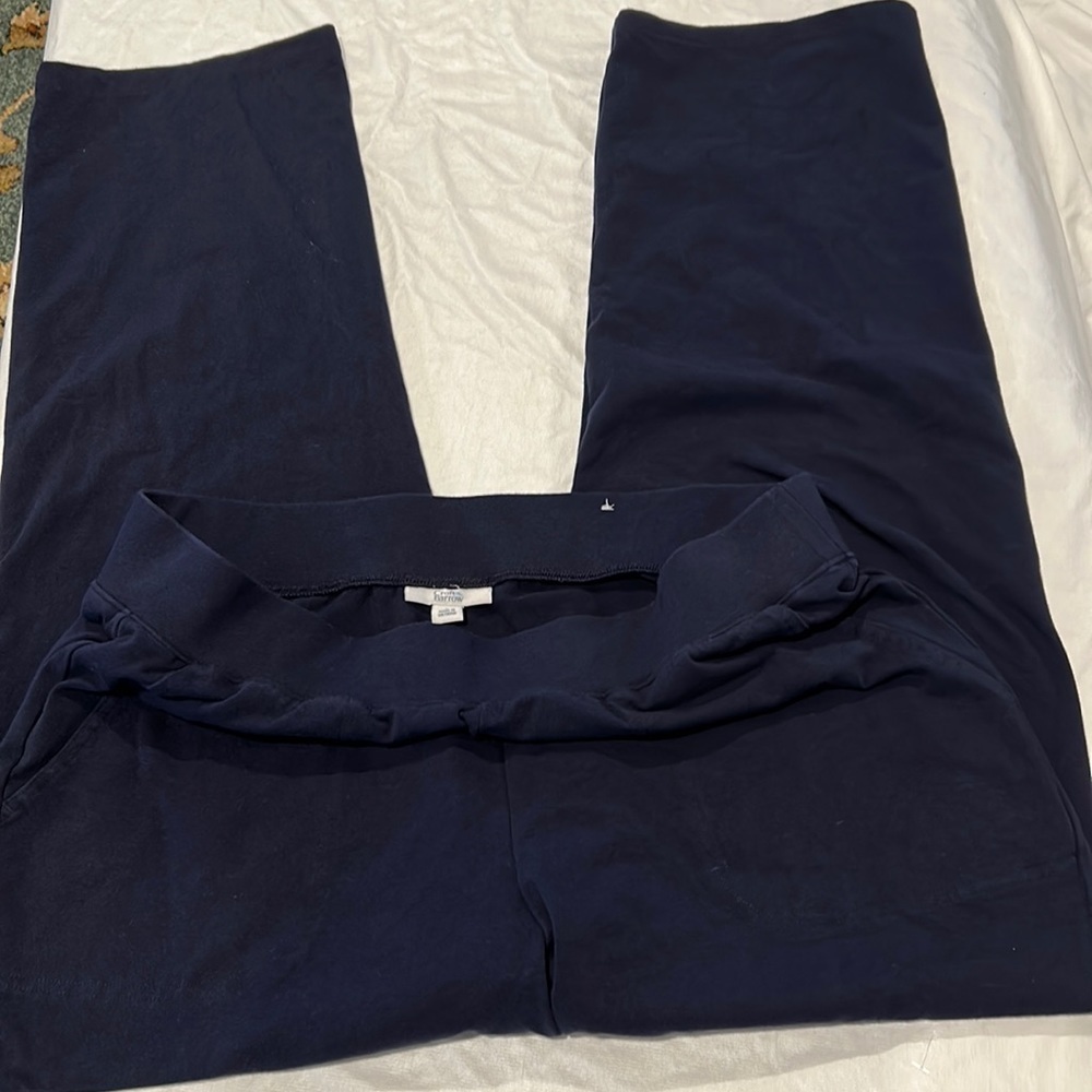 Croft & Barrow Navy Blue Pants Size Large Stretch Waistband Front Pockets New